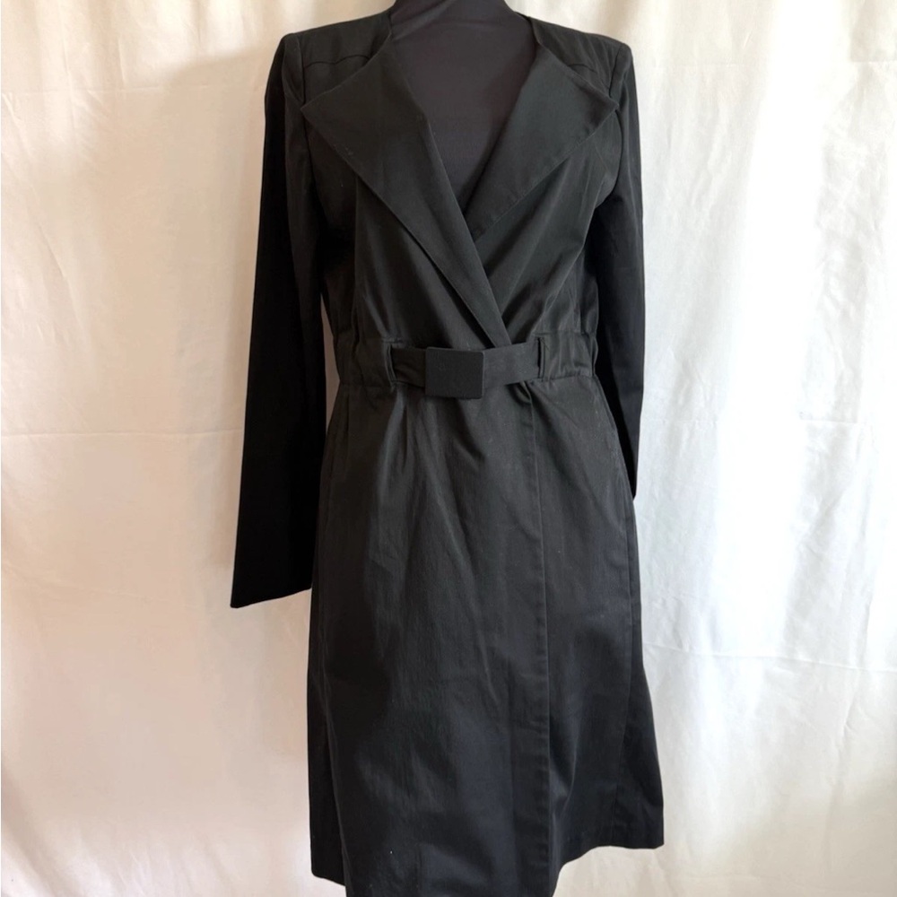 Theory Black Belted Long Jacket - Size Small - Picture 1 of 5